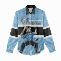 Custom Botswana Cricket Women Casual Shirt Go Baggy Blues Zebra Mascot - Wonder Print Shop