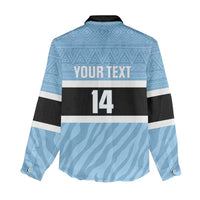 Custom Botswana Cricket Women Casual Shirt Go Baggy Blues Zebra Mascot - Wonder Print Shop