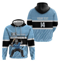 Custom Botswana Cricket Zip Hoodie Go Baggy Blues Zebra Mascot - Wonder Print Shop