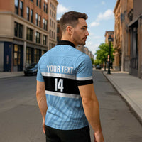 Custom Botswana Cricket Zipper Polo Shirt Go Baggy Blues Zebra Mascot - Wonder Print Shop