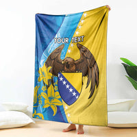 Personalised Bosnia and Herzegovina Independence Day Blanket Lilium Bosniacum With Eagle Curve Style