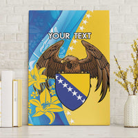 Personalised Bosnia and Herzegovina Independence Day Canvas Wall Art Lilium Bosniacum With Eagle Curve Style - Wonder Print Shop