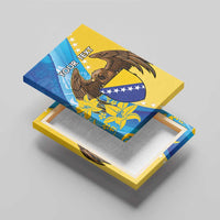 Personalised Bosnia and Herzegovina Independence Day Canvas Wall Art Lilium Bosniacum With Eagle Curve Style - Wonder Print Shop