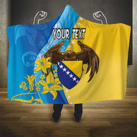 Personalised Bosnia and Herzegovina Independence Day Hooded Blanket Lilium Bosniacum With Eagle Curve Style