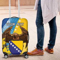 Personalised Bosnia and Herzegovina Independence Day Luggage Cover Lilium Bosniacum With Eagle Curve Style - Wonder Print Shop