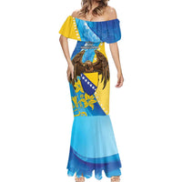 Personalised Bosnia and Herzegovina Independence Day Mermaid Dress Lilium Bosniacum With Eagle Curve Style - Wonder Print Shop