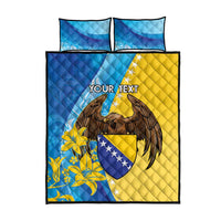 Personalised Bosnia and Herzegovina Independence Day Quilt Bed Set Lilium Bosniacum With Eagle Curve Style - Wonder Print Shop