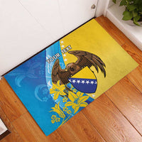 Personalised Bosnia and Herzegovina Independence Day Rubber Doormat Lilium Bosniacum With Eagle Curve Style - Wonder Print Shop