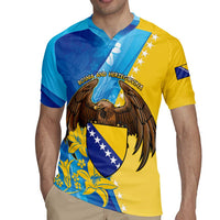 Personalised Bosnia and Herzegovina Independence Day Rugby Jersey Lilium Bosniacum With Eagle Curve Style - Wonder Print Shop