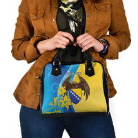 Personalised Bosnia and Herzegovina Independence Day Shoulder Handbag Lilium Bosniacum With Eagle Curve Style