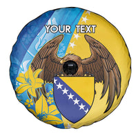 Personalised Bosnia and Herzegovina Independence Day Spare Tire Cover Lilium Bosniacum With Eagle Curve Style - Wonder Print Shop