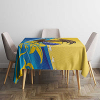 Personalised Bosnia and Herzegovina Independence Day Tablecloth Lilium Bosniacum With Eagle Curve Style - Wonder Print Shop