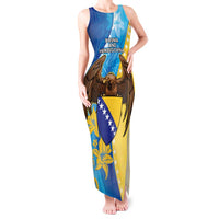 Personalised Bosnia and Herzegovina Independence Day Tank Maxi Dress Lilium Bosniacum With Eagle Curve Style - Wonder Print Shop