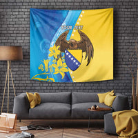 Personalised Bosnia and Herzegovina Independence Day Tapestry Lilium Bosniacum With Eagle Curve Style - Wonder Print Shop
