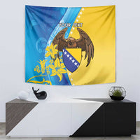 Personalised Bosnia and Herzegovina Independence Day Tapestry Lilium Bosniacum With Eagle Curve Style - Wonder Print Shop