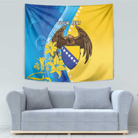 Personalised Bosnia and Herzegovina Independence Day Tapestry Lilium Bosniacum With Eagle Curve Style - Wonder Print Shop