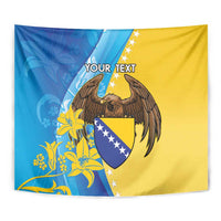 Personalised Bosnia and Herzegovina Independence Day Tapestry Lilium Bosniacum With Eagle Curve Style - Wonder Print Shop