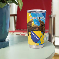 Personalised Bosnia and Herzegovina Independence Day Tumbler Cup Lilium Bosniacum With Eagle Curve Style - Wonder Print Shop