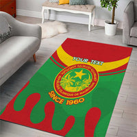 Personalised Mauritania Independence Day Area Rug Coat Of Arms With Map Flag Color - Wonder Print Shop
