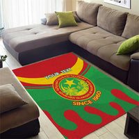 Personalised Mauritania Independence Day Area Rug Coat Of Arms With Map Flag Color - Wonder Print Shop