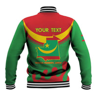 Personalised Mauritania Independence Day Baseball Jacket Coat Of Arms With Map Flag Color - Wonder Print Shop