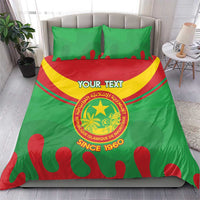 Personalised Mauritania Independence Day Bedding Set Coat Of Arms With Map Flag Color - Wonder Print Shop