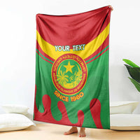 Personalised Mauritania Independence Day Blanket Coat Of Arms With Map Flag Color