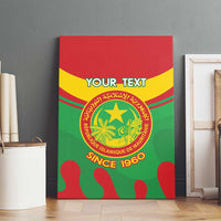Personalised Mauritania Independence Day Canvas Wall Art Coat Of Arms With Map Flag Color - Wonder Print Shop