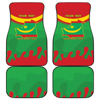 Personalised Mauritania Independence Day Car Mats Coat Of Arms With Map Flag Color - Wonder Print Shop