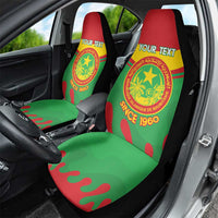 Personalised Mauritania Independence Day Car Seat Cover Coat Of Arms With Map Flag Color - Wonder Print Shop