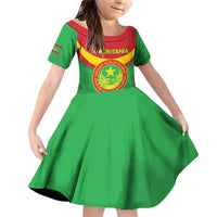 Personalised Mauritania Independence Day Family Matching Off Shoulder Short Dress and Hawaiian Shirt Coat Of Arms With Map Flag Color - Wonder Print Shop