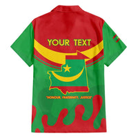 Personalised Mauritania Independence Day Family Matching Summer Maxi Dress and Hawaiian Shirt Coat Of Arms With Map Flag Color - Wonder Print Shop