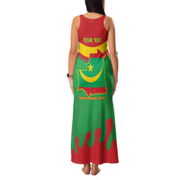 Personalised Mauritania Independence Day Family Matching Tank Maxi Dress and Hawaiian Shirt Coat Of Arms With Map Flag Color - Wonder Print Shop