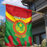 Personalised Mauritania Independence Day Garden Flag Coat Of Arms With Map Flag Color - Wonder Print Shop