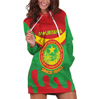 Personalised Mauritania Independence Day Hoodie Dress Coat Of Arms With Map Flag Color - Wonder Print Shop