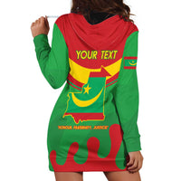 Personalised Mauritania Independence Day Hoodie Dress Coat Of Arms With Map Flag Color - Wonder Print Shop