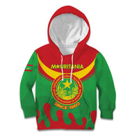 Personalised Mauritania Independence Day Kid Hoodie Coat Of Arms With Map Flag Color - Wonder Print Shop