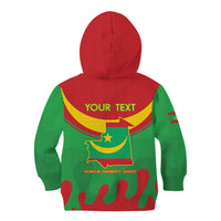 Personalised Mauritania Independence Day Kid Hoodie Coat Of Arms With Map Flag Color - Wonder Print Shop