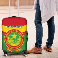 Personalised Mauritania Independence Day Luggage Cover Coat Of Arms With Map Flag Color - Wonder Print Shop