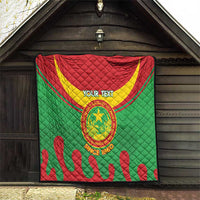 Personalised Mauritania Independence Day Quilt Coat Of Arms With Map Flag Color - Wonder Print Shop