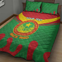 Personalised Mauritania Independence Day Quilt Bed Set Coat Of Arms With Map Flag Color - Wonder Print Shop