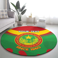 Personalised Mauritania Independence Day Round Carpet Coat Of Arms With Map Flag Color