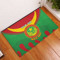 Personalised Mauritania Independence Day Rubber Doormat Coat Of Arms With Map Flag Color - Wonder Print Shop