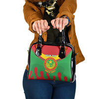 Personalised Mauritania Independence Day Shoulder Handbag Coat Of Arms With Map Flag Color