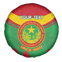 Personalised Mauritania Independence Day Spare Tire Cover Coat Of Arms With Map Flag Color - Wonder Print Shop
