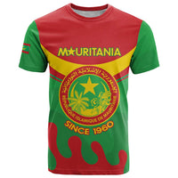 Personalised Mauritania Independence Day T Shirt Coat Of Arms With Map Flag Color - Wonder Print Shop