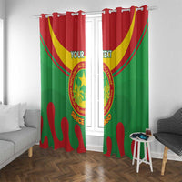 Personalised Mauritania Independence Day Window Curtain Coat Of Arms With Map Flag Color - Wonder Print Shop