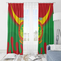 Personalised Mauritania Independence Day Window Curtain Coat Of Arms With Map Flag Color - Wonder Print Shop