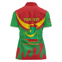 Personalised Mauritania Independence Day Women Polo Shirt Coat Of Arms With Map Flag Color - Wonder Print Shop