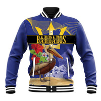 Barbados Independence Day Baseball Jacket 30 November Brown Pelican With Trident - Wonder Print Shop